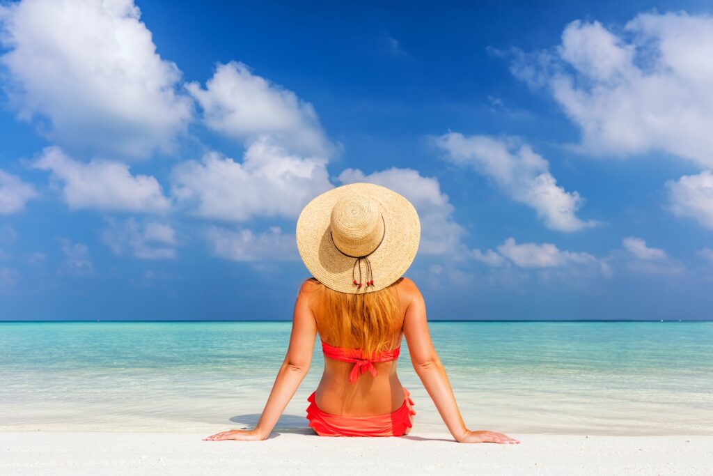 Strandfigur nach Anwendung von Enthaarungscreme
